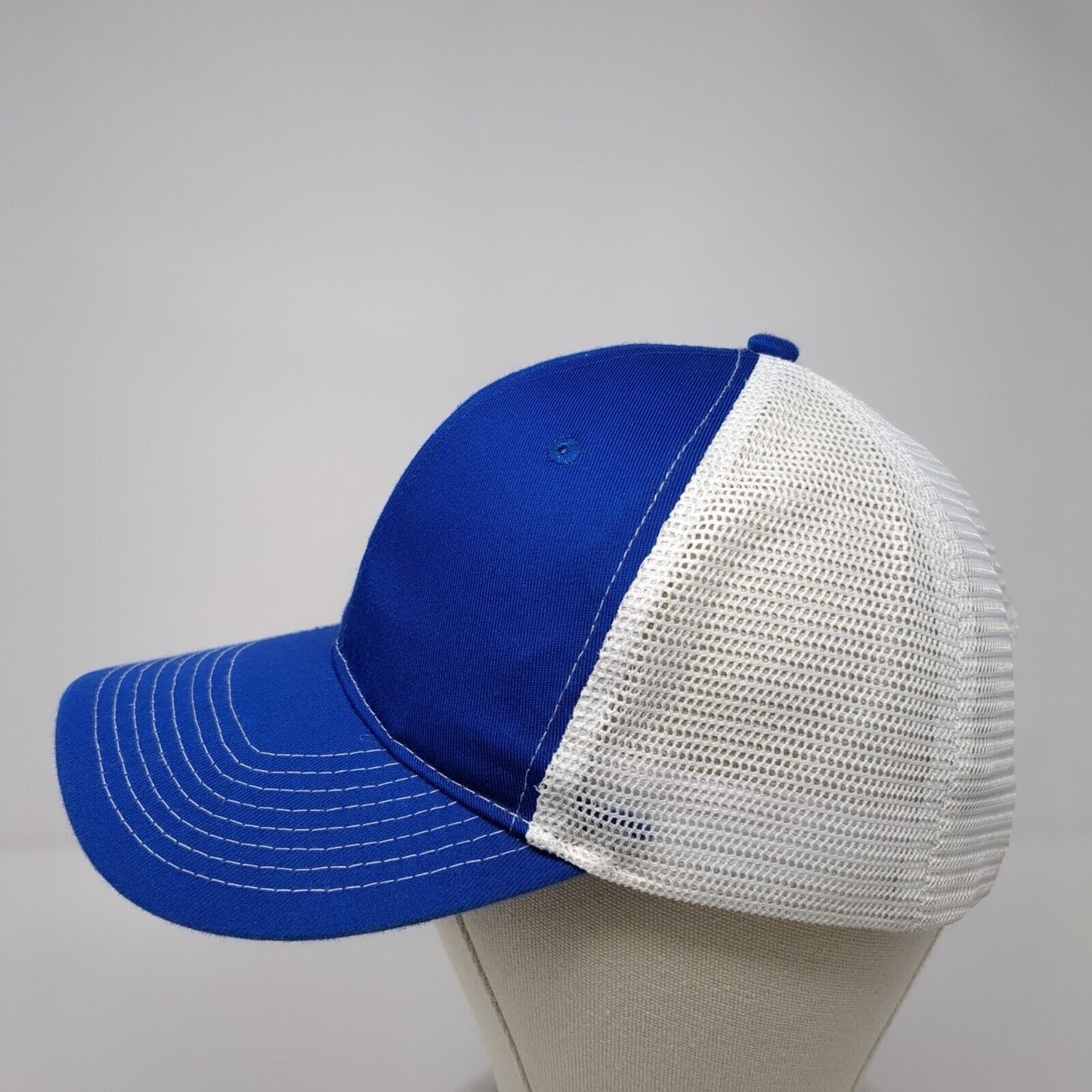 Sweet Caps Snapback Mesh Back Trucker Hat Blue One Size Colorblock Blank