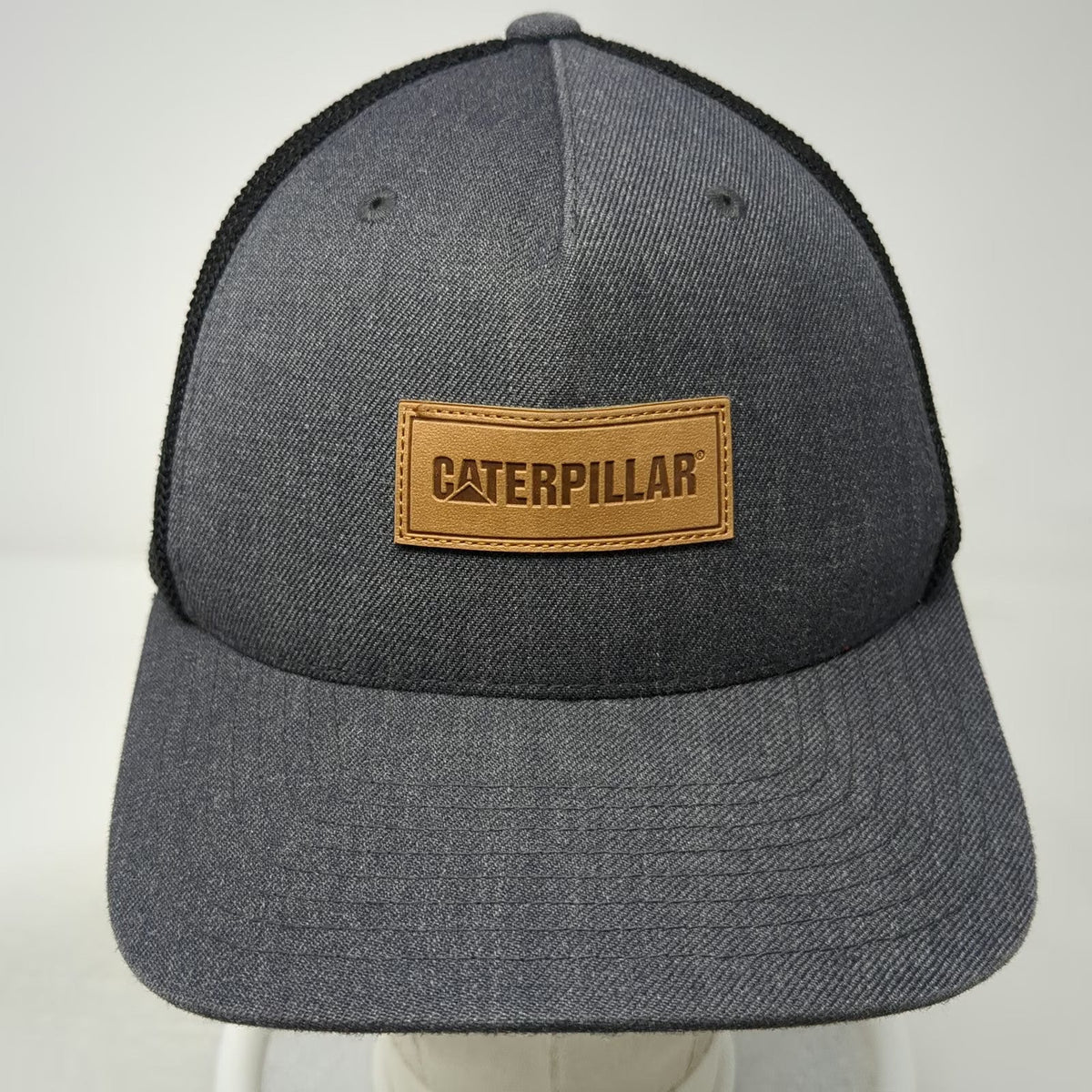 Caterpillar Trucker Hat Gray Black One Size Mesh Back Flexfit Snapback Workwear