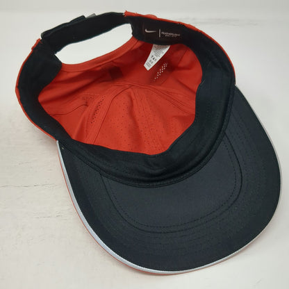 Nike Baseball Cap Orange One Size Featherlight Dri-FIT Strapback Running Hat