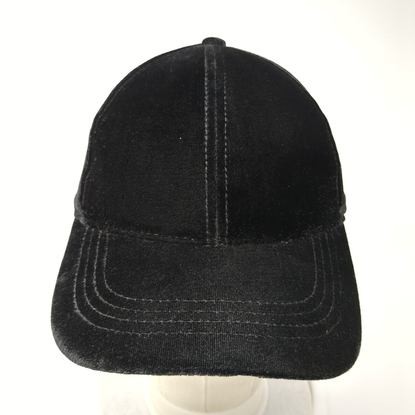 Express Strapback Hat Black One Size Adjustable Velvet Blank 6 Panel