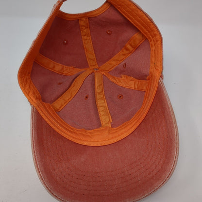 Unbranded Slideback Hat Orange One Size Adjustable Vented Holes 6 Panel Blank