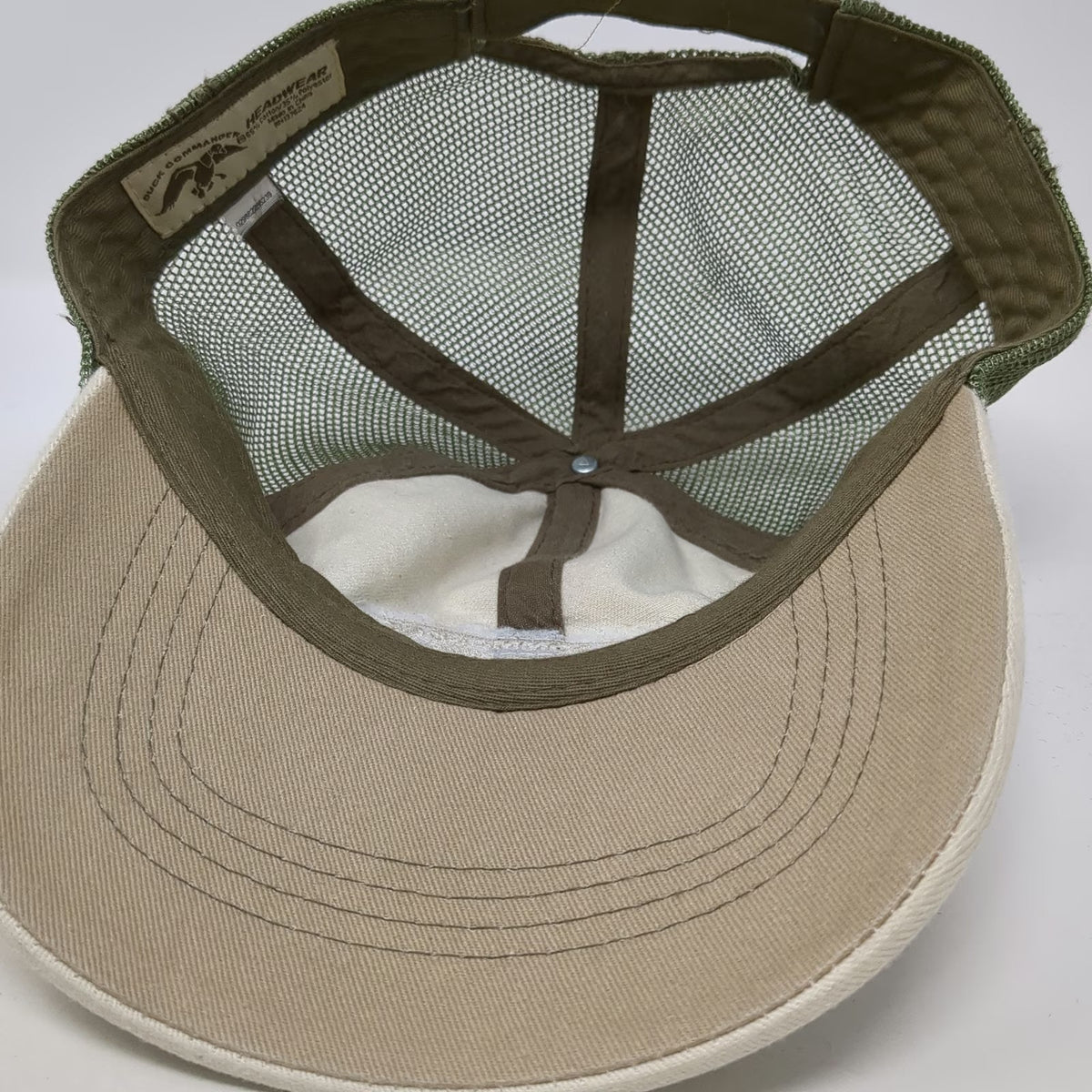 Duck Commander Baseball Cap Beige Green One Size Mesh Back Arise Kill Eat Hat