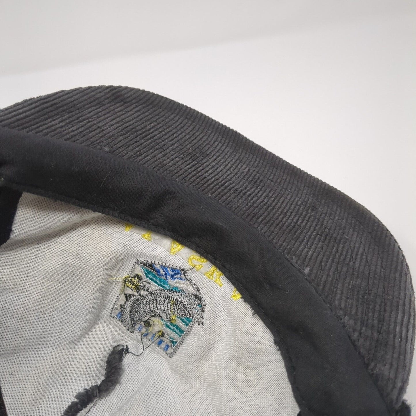 Alaska Snapback Rope Hat Black One Size Corduroy Solid Embroidered