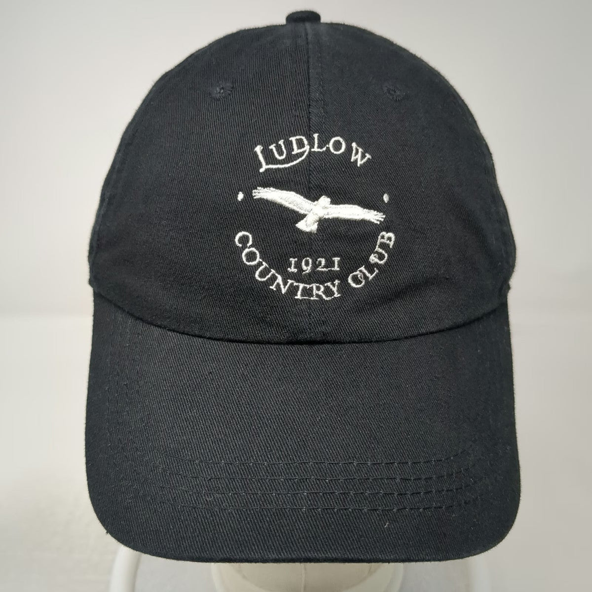 Ahead Baseball Cap Black One Size Ludlow Country Club 1921 Eagle Golf Hat
