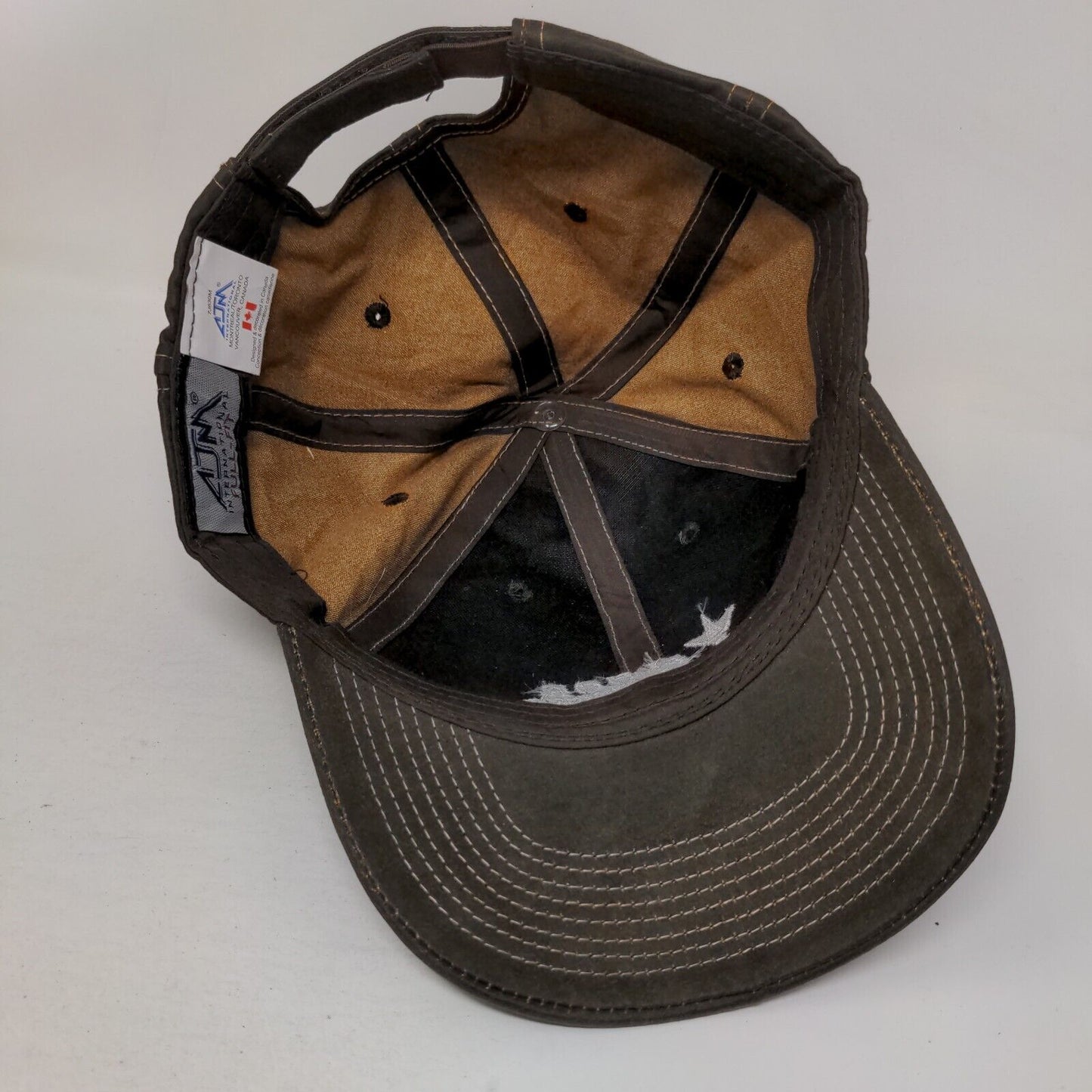 Fluor Strapback Hat Brown One Size Embroidered Full Fit Made in Canada