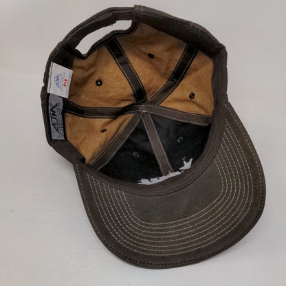 Fluor Strapback Hat Brown One Size Embroidered Full Fit Made in Canada
