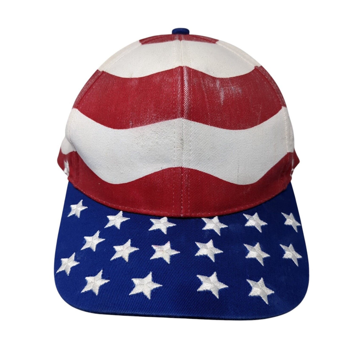 American Flag Stars & Stripes Slideback Hat Multicolor OS Adjustable Patriotic