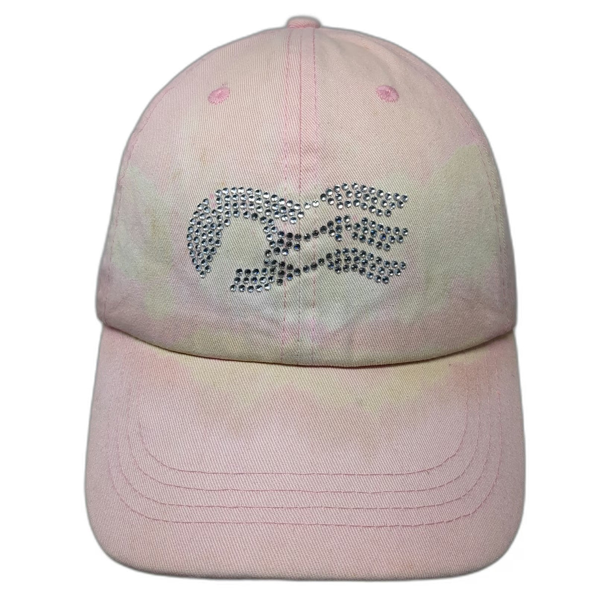 Princess Cruises Baseball Cap Pink OSFM Rhinestone Logo Tie Dye Strapback Hat