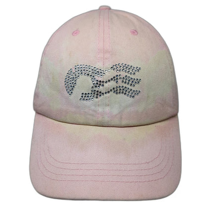 Princess Cruises Baseball Cap Pink OSFM Rhinestone Logo Tie Dye Strapback Hat