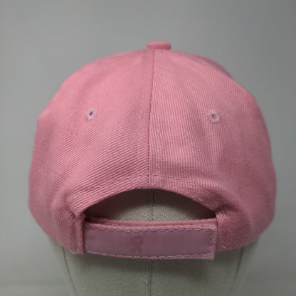 Breast Cancer Awareness Ribbon Strapback Hat Pink OSFA Embroidered