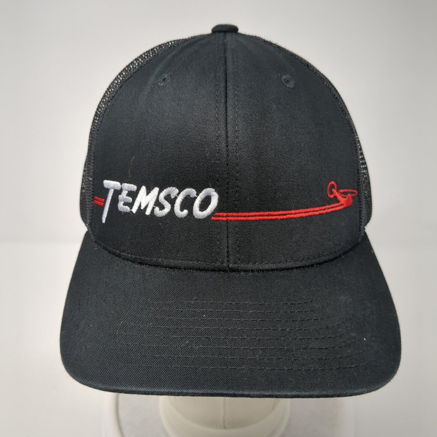 TEMSCO Snapback Trucker Hat Black One Size Adjustable Mesh Back Classics Yupoong