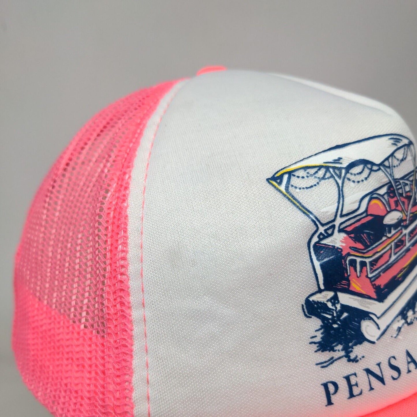 Pensacola Beach Snapback Mesh Back Trucker Hat Pink One Size Lucky 7