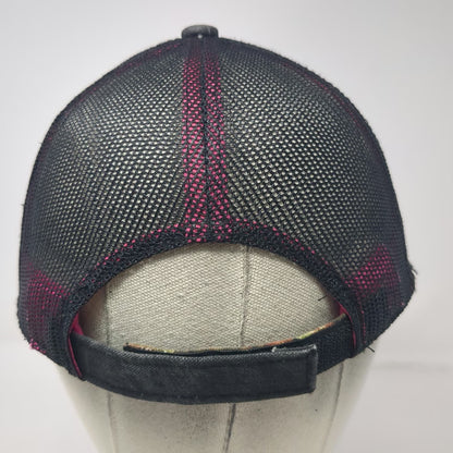 Mossy Oak Baseball Cap Black Pink Camo One Size Mesh Back Strapback Hat