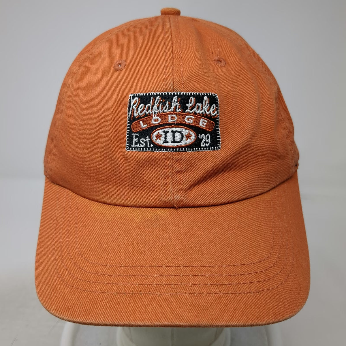 Ahead Extreme Redfish Lake Lodge Idaho Patch Baseball Cap Hat Orange One Size
