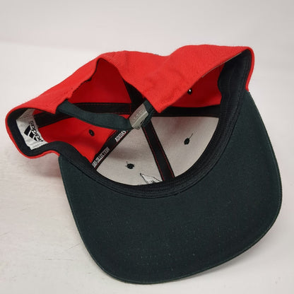 Adidas Baseball Cap Red Black One Size Script A Logo Adjustable Climalite hat