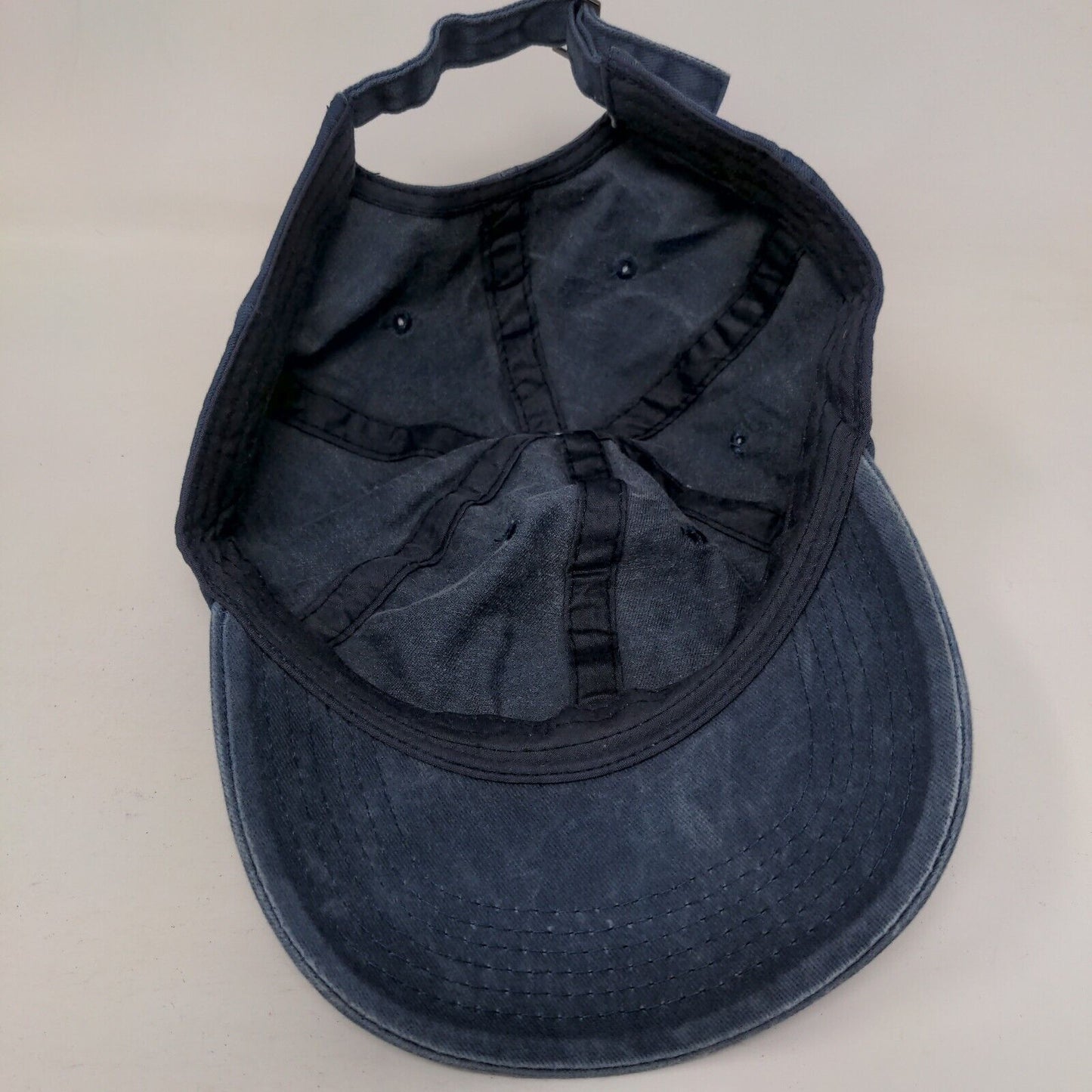 Alucard Slideback Hat Blue One Size Adjustable Solid 6 Panel Vent Holes