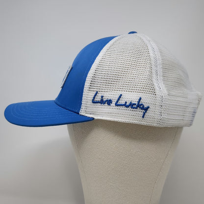 Black Clover Trucker Hat Blue One Size Live Lucky Snapback Mesh Back BLCK CLVR