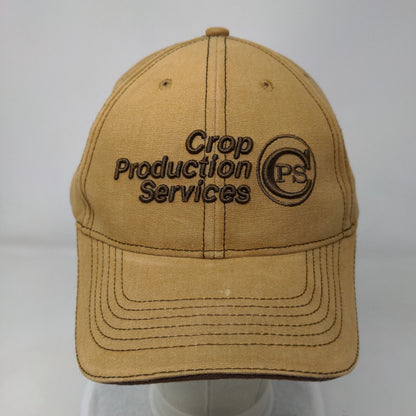 Crop Production Services Strapback Hat Tan One Size Embroidered Kimberly