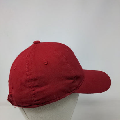 George Strapback Hat Red One Size Adjustable Vented Holes 6 Panel Blank