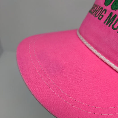 Hilleshog Mono-hy Slideback Hat Pink OSFA Adjustable Embroidered 6 Panel Rope