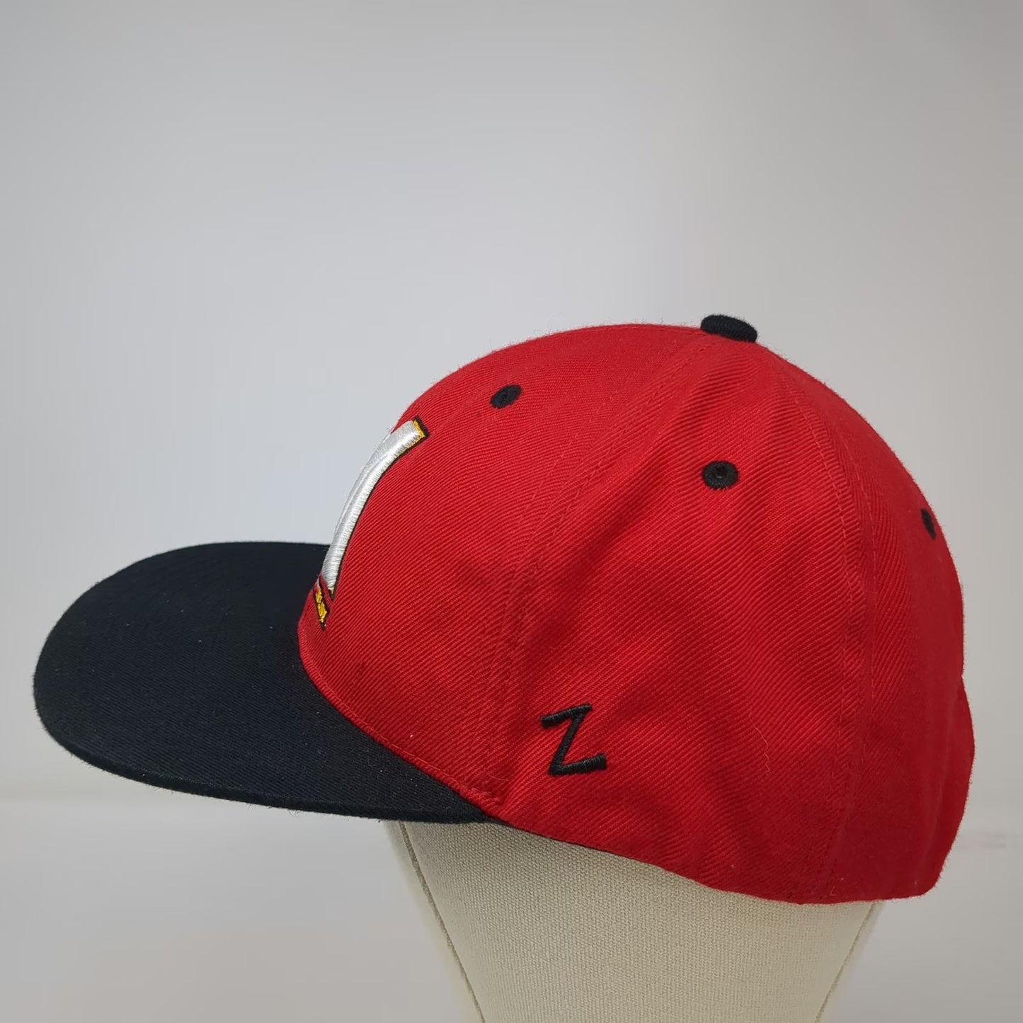 Zephyr Snapback Red Black White One Size Maryland Terps M Hat Flat Brim Acrylic