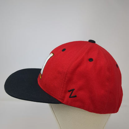 Zephyr Snapback Red Black White One Size Maryland Terps M Hat Flat Brim Acrylic