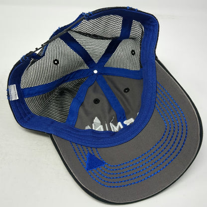 Garmin Trucker Hat Gray One Size Mesh Snapback Blue Contrast Stitching Logo
