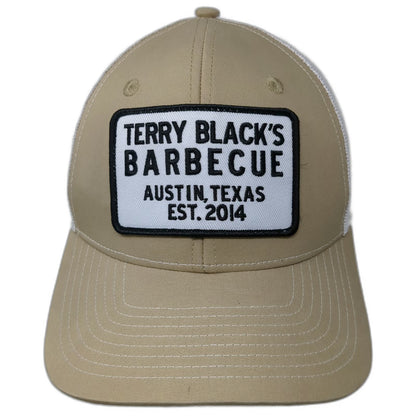 Terry Blacks Barbecue Trucker Hat Beige One Size Snapback Mesh White Black