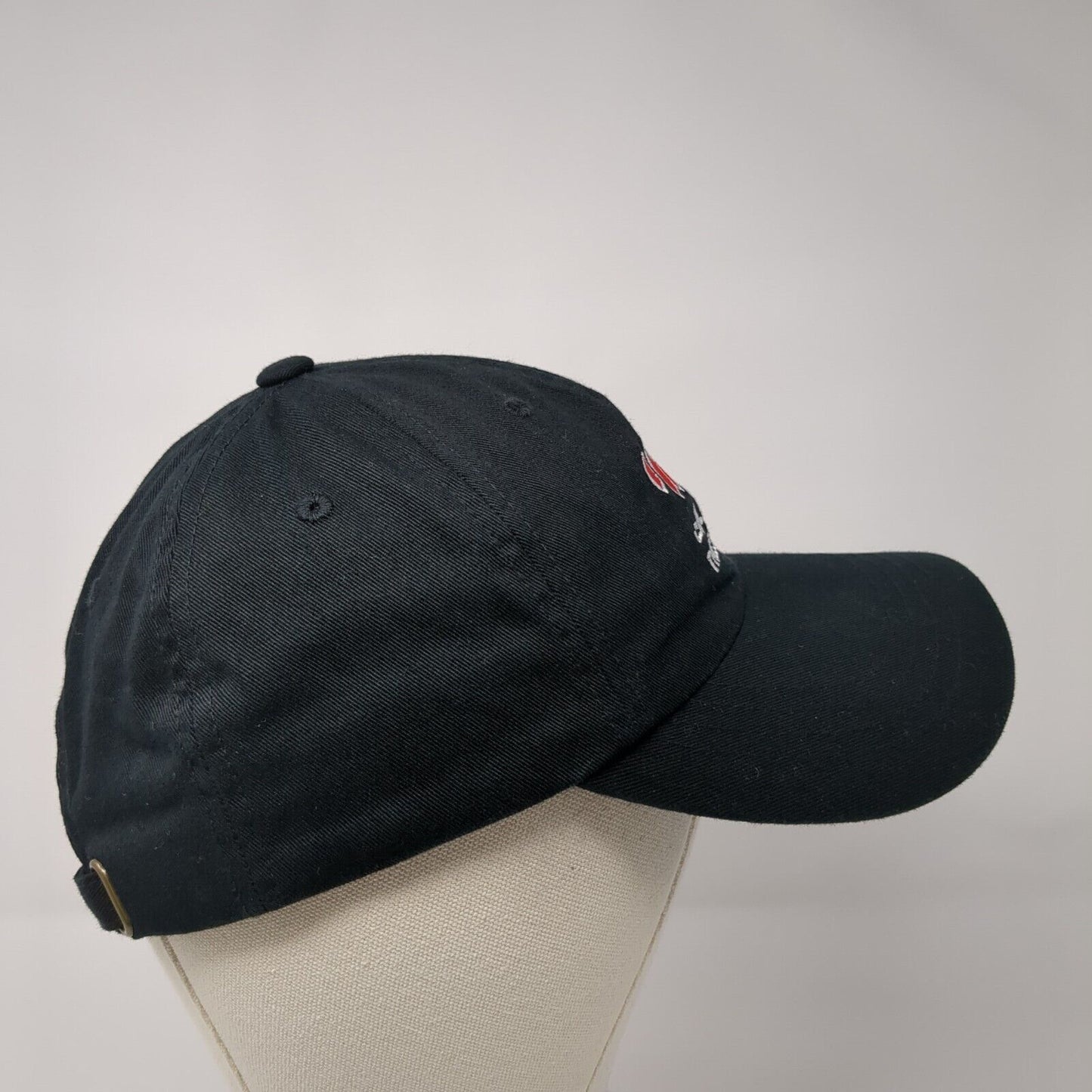 The Emirates Slideback Hat Black OSFA Adjustable Embroidered Yupoong