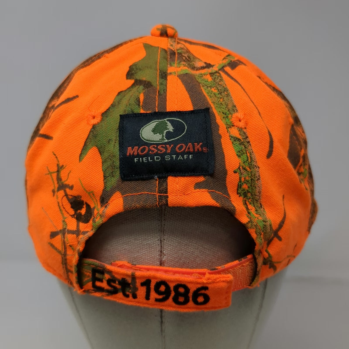Mossy Oak Baseball Cap Orange One Size Field Staff Camo Strapback Hunting Hat