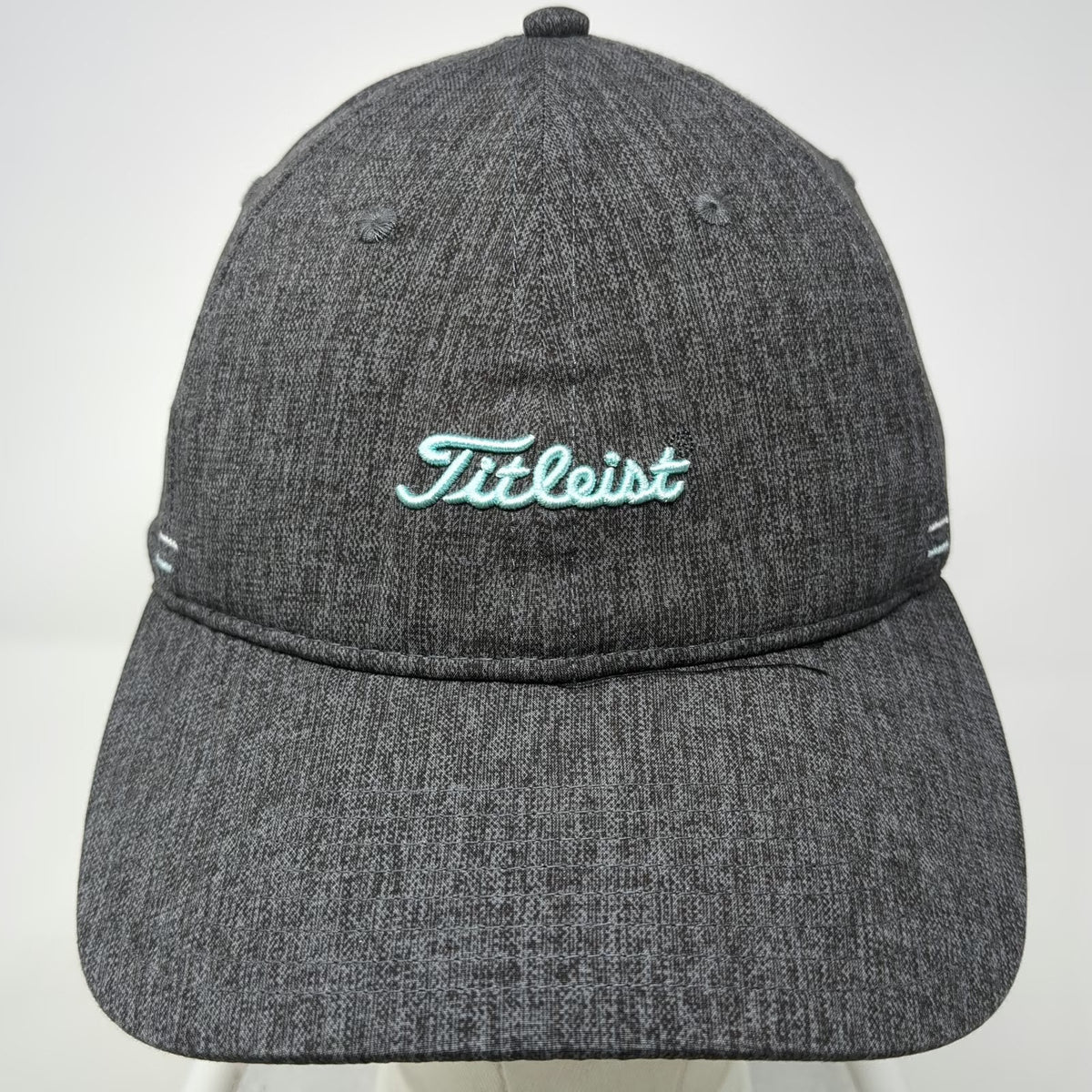 Titleist Baseball Cap Gray One Size Heathered Performance Spandex Blue Logo Hat