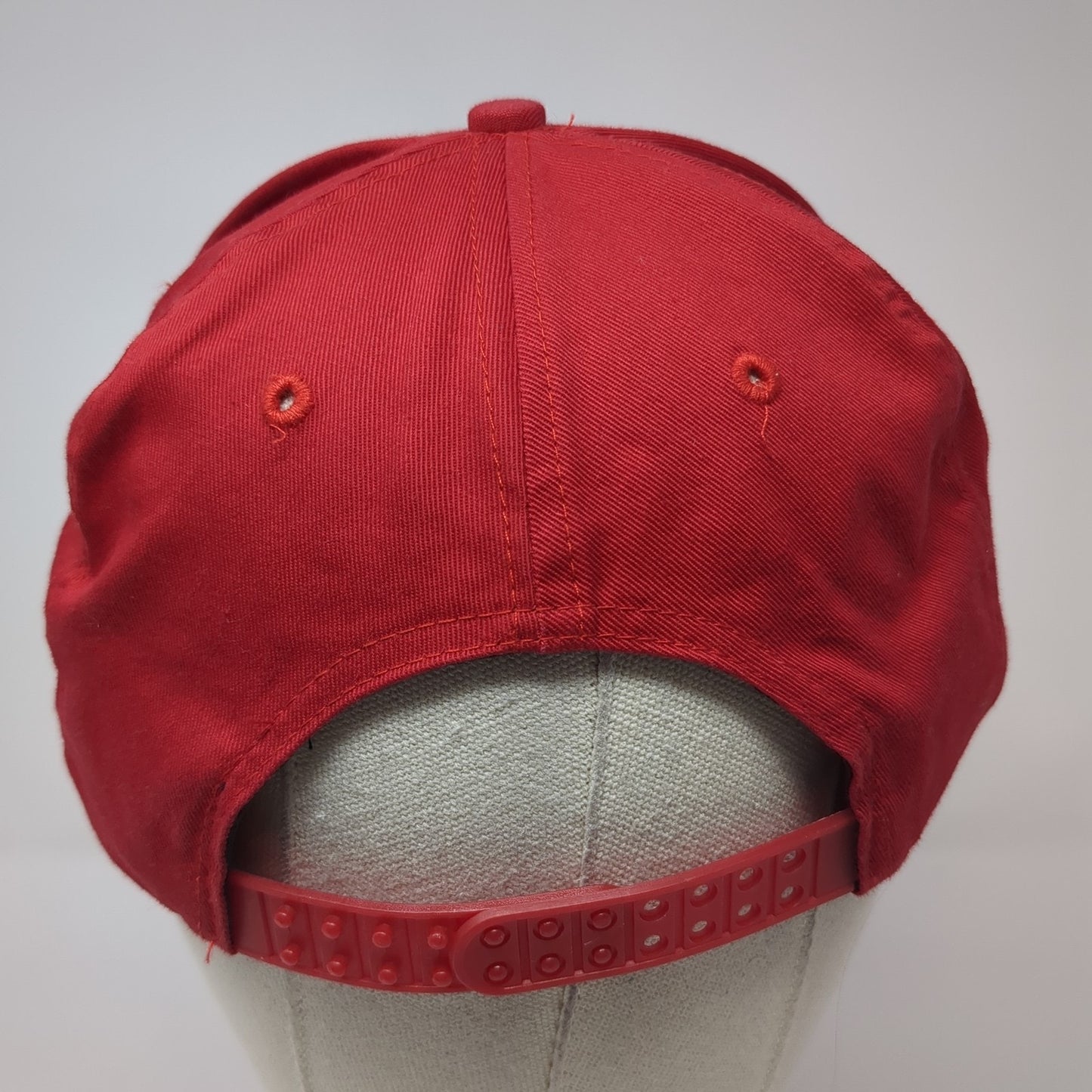Headmost Snapback Hat Red One Size Solid Adjustable Outdoor Blank