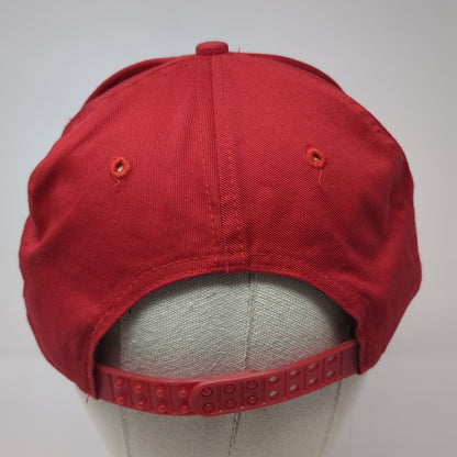 Headmost Snapback Hat Red One Size Solid Adjustable Outdoor Blank