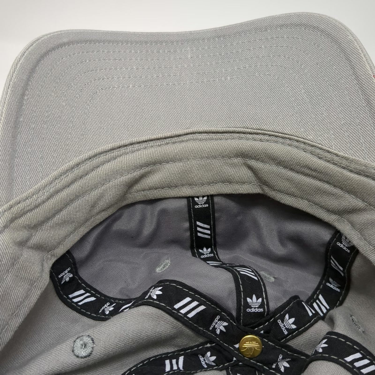 Adidas Baseball Cap Gray One Size Trefoil Logo Strapback Cotton Adjustable Hat