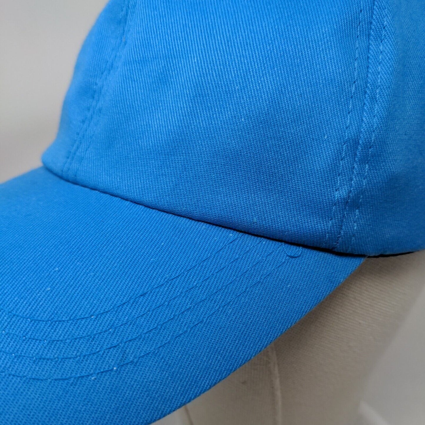 Unbranded Strapback Hat Blue OSFA Adjustable Vented Holes 6 Panel Blank