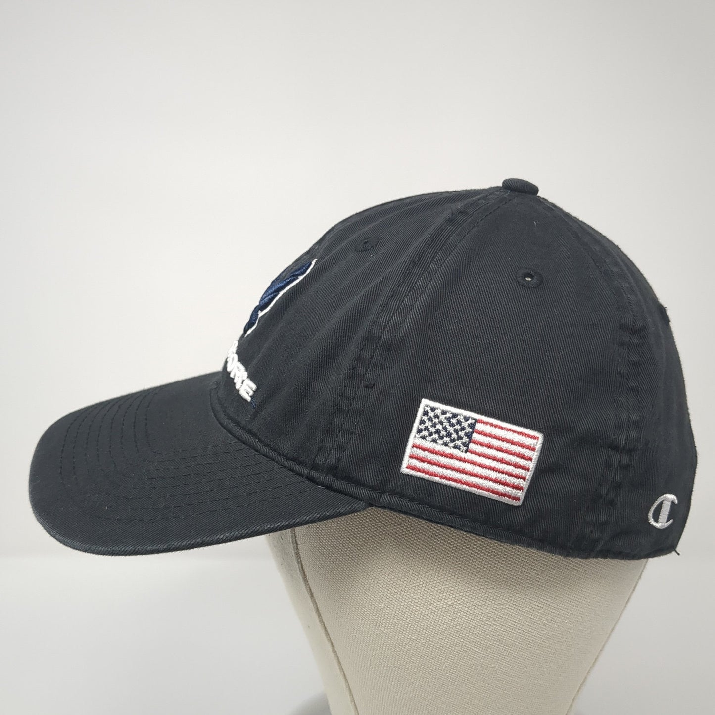 US Air Force Slideback Hat Black One Size Adjustable Embroidered Champion