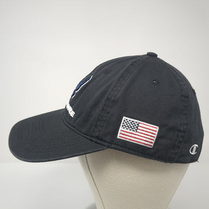 US Air Force Slideback Hat Black One Size Adjustable Embroidered Champion