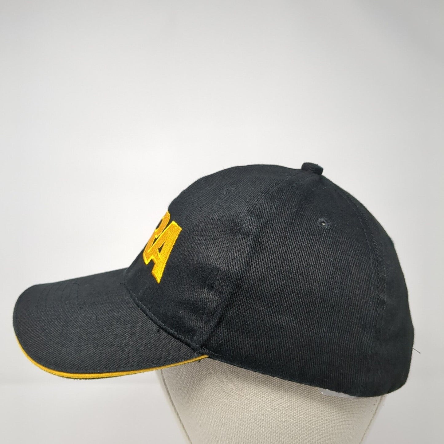 NRA Strapback Hat Black One Size Adjustable Embroidered Patriotic 6 Panel Cotton