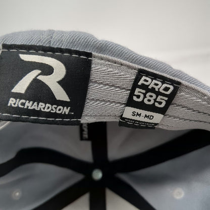Richardson Baseball Cap Gray M Fitted RapidHot Embroidered Logo Curved Brim Hat