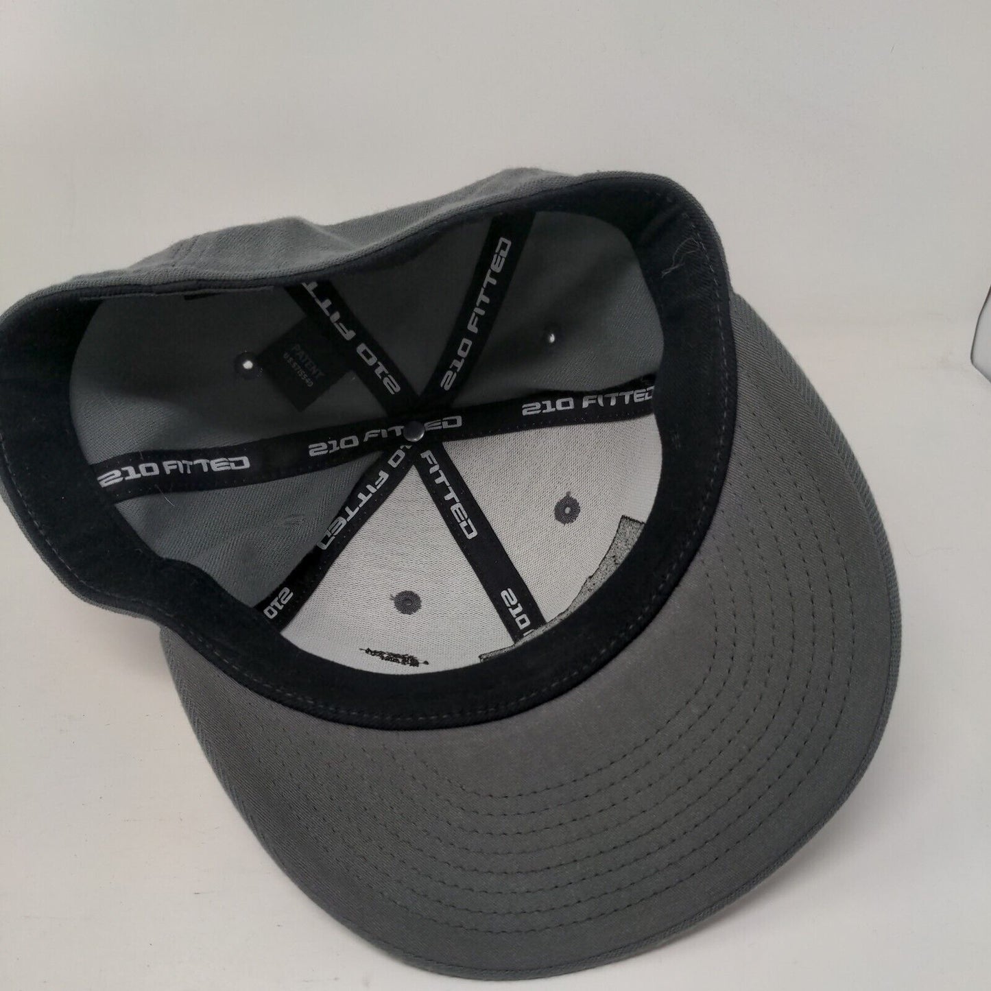 210 Fitted Hat Gray 6 7/8-7 1/4 Gray Embroidered 6 Panel Vent Holes