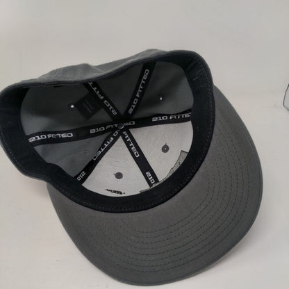 210 Fitted Hat Gray 6 7/8-7 1/4 Gray Embroidered 6 Panel Vent Holes