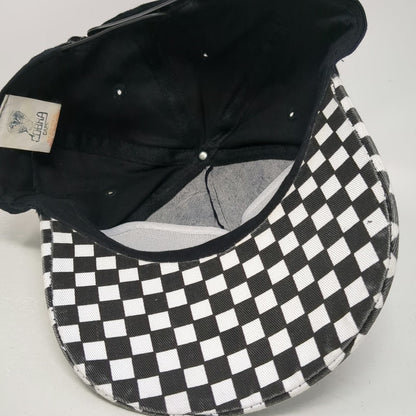 Cobra Caps 5 Panel Black One Size Checkerboard Brim ACDelco Snapback Hat Cotton