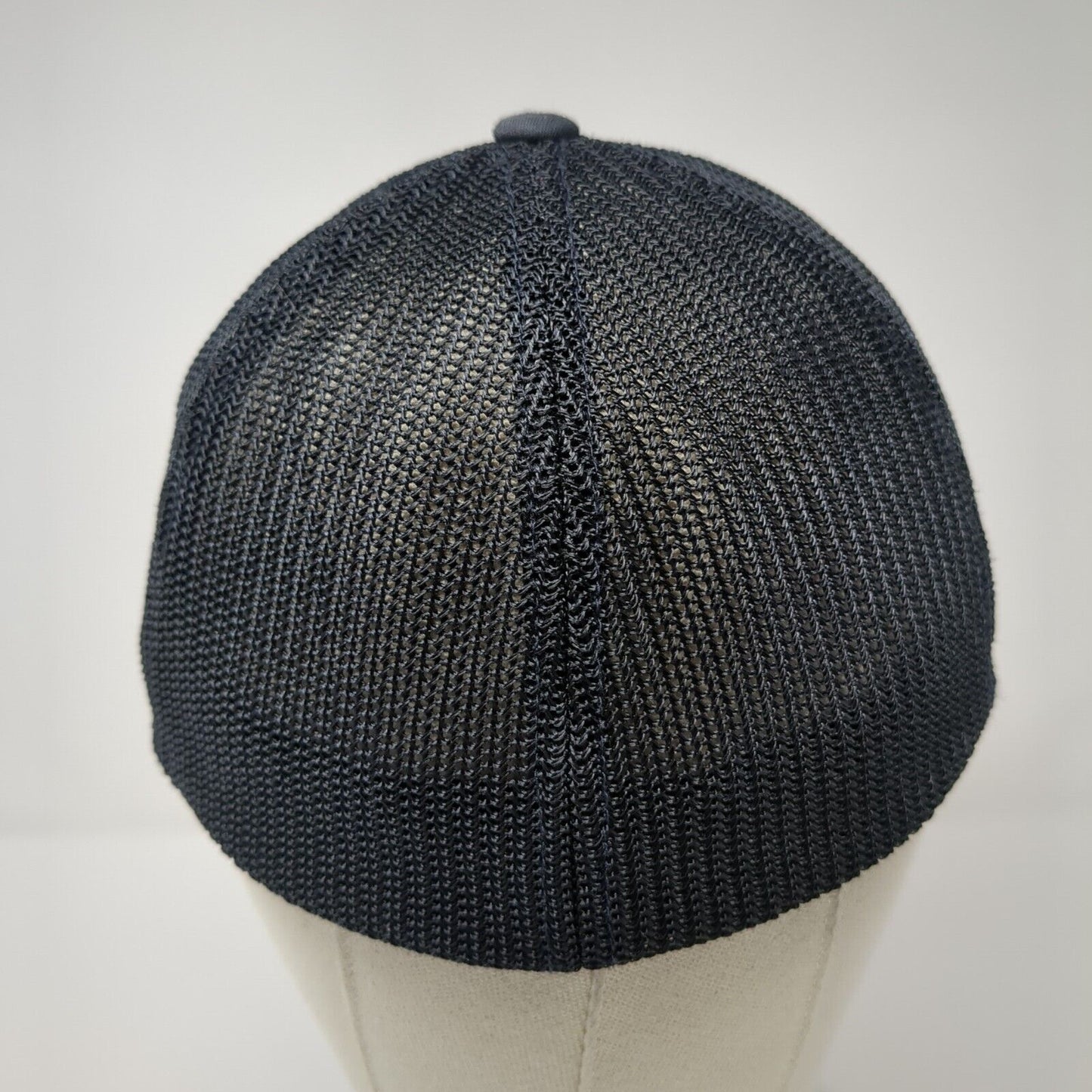 Drink Local Brew Fitted Mesh Back Trucker Hat Blue One Size Flexfit