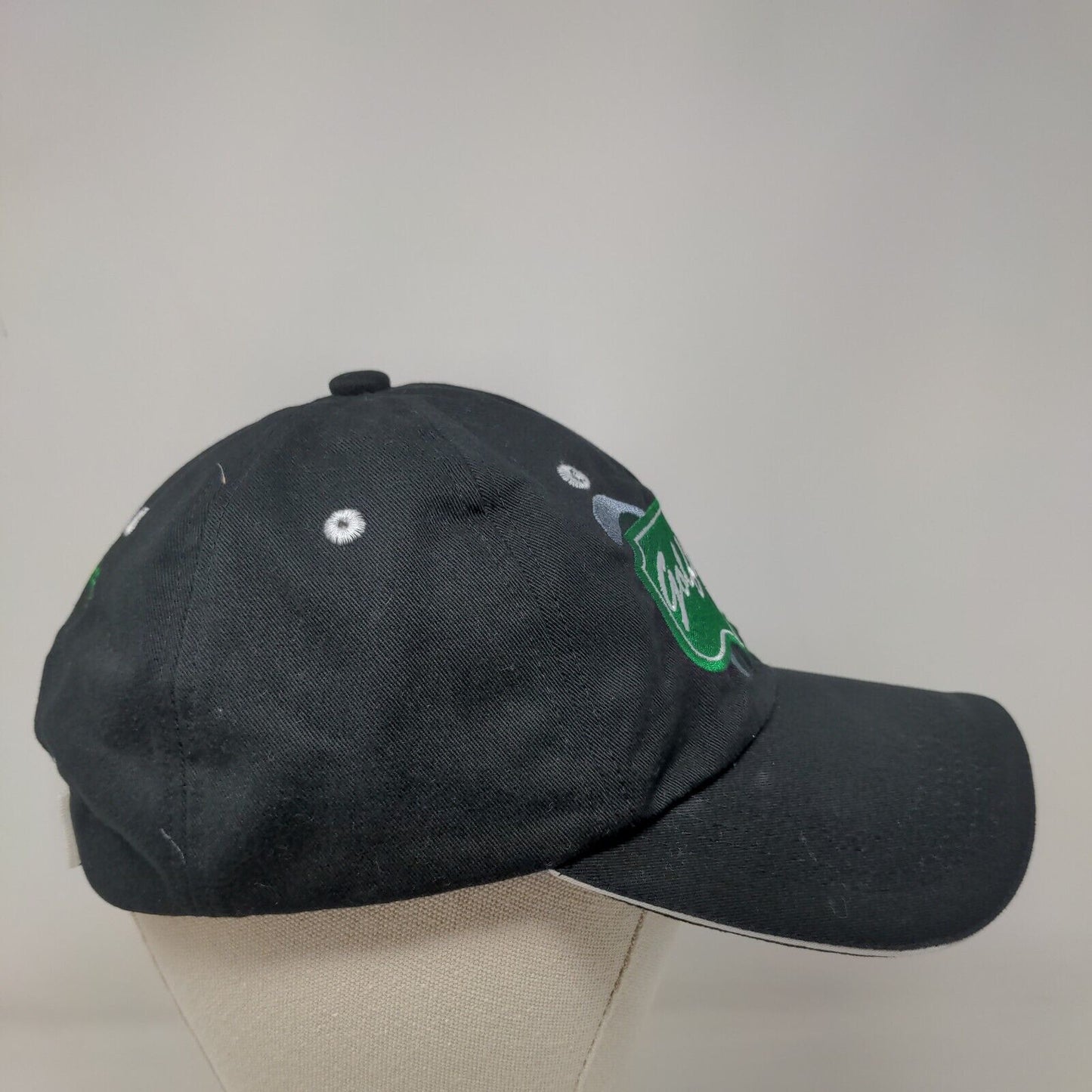 Golftown USA Spin Doctor Strapback Hat Black One Size Adjustable Embroidered
