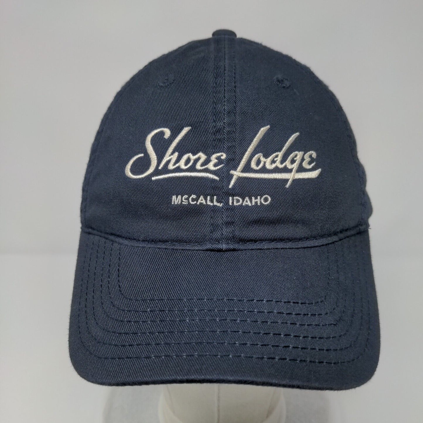 Shore Lodge Mscall Idaho Slideback Hat Blue OSFA Adjustable Embroidered Legacy