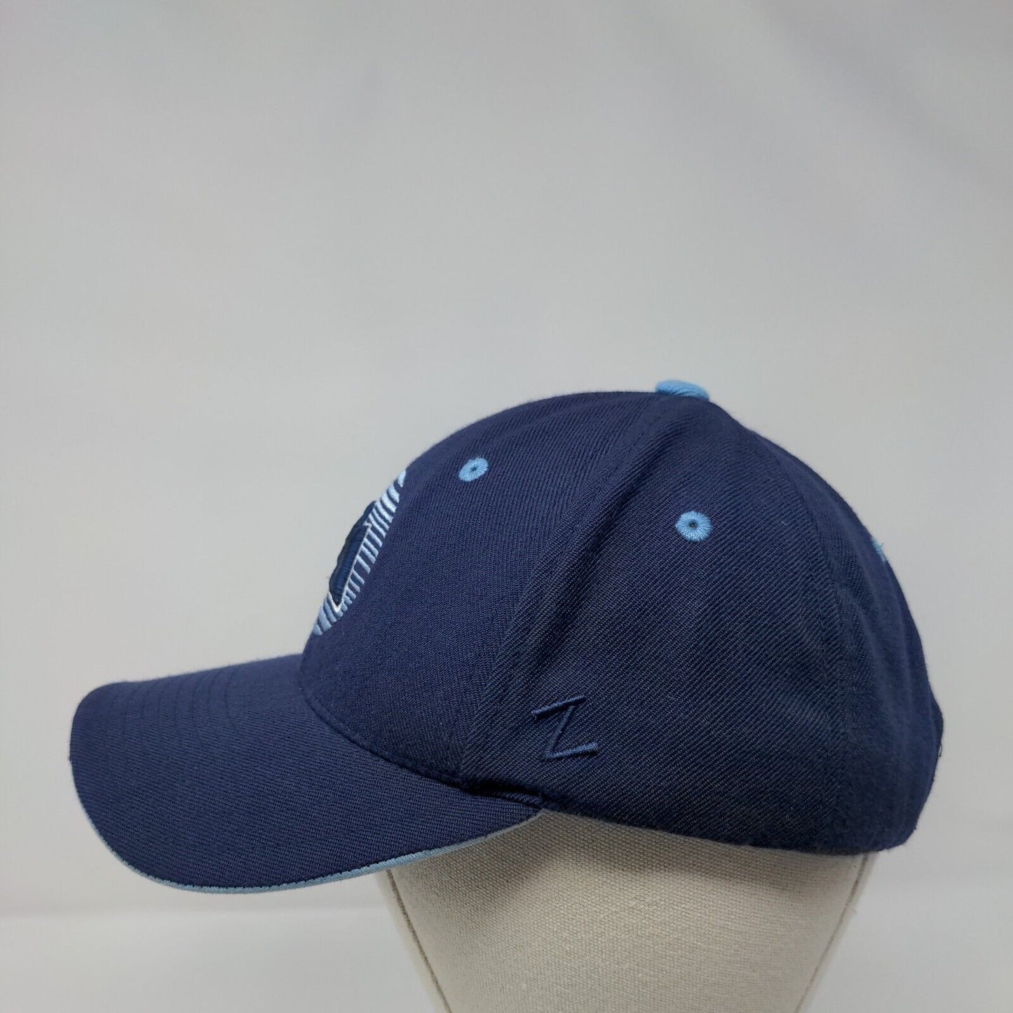 SA Schmueser Strapback Hat Blue One Size Adjustable Embroidered Zephyr Hat