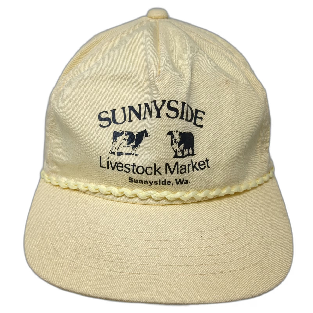 That Hat 5 Panel Yellow One Size Braided Rope Sunnyside Livestock Market Cows