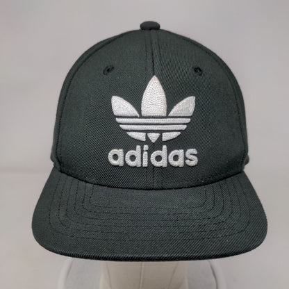 Adidas Youth Snapback Hat Black OSFY Adjustable One Size Embroidered Trefoil