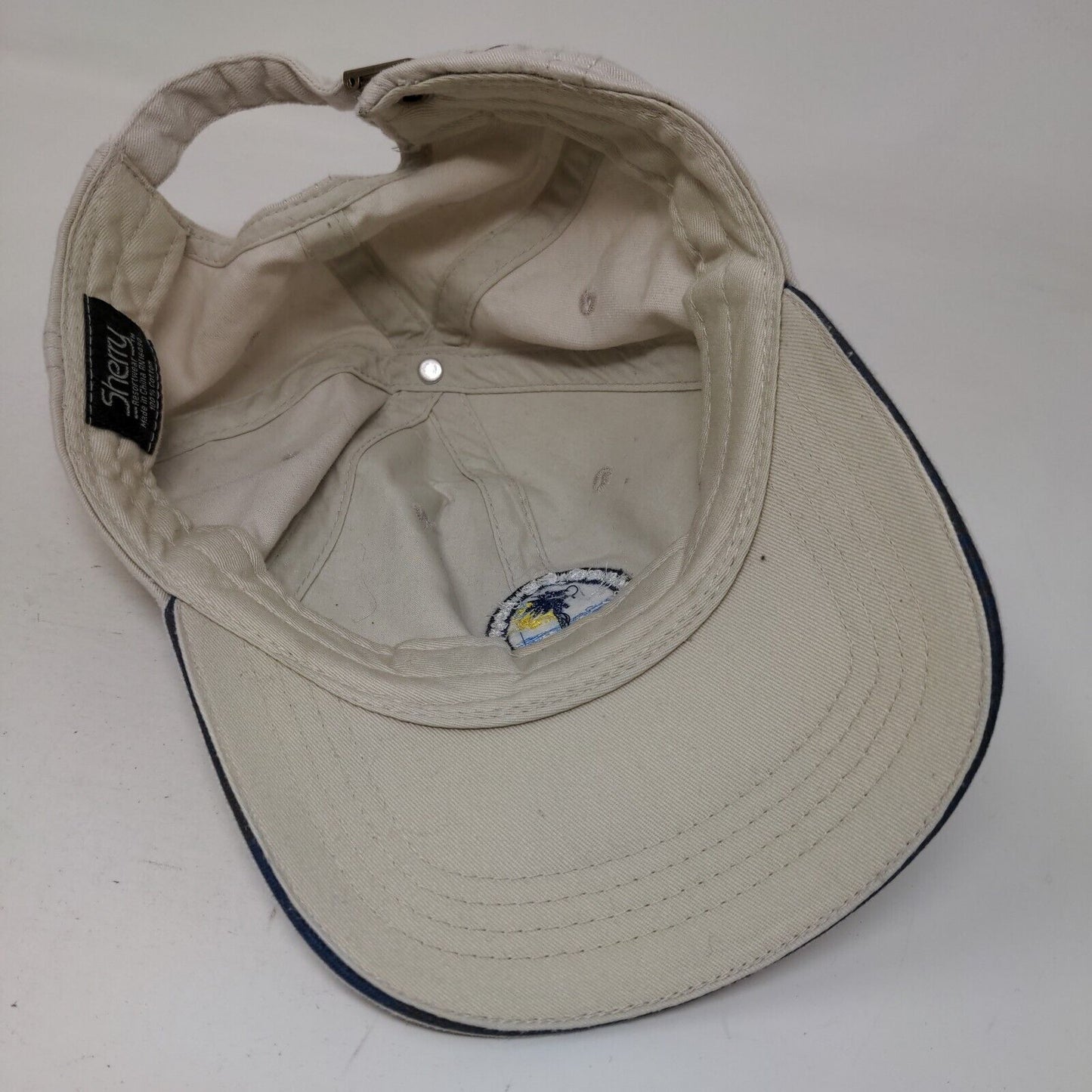 Daytona Beach Florida Paradise Found Slideback Hat Tan Embroidered Logo