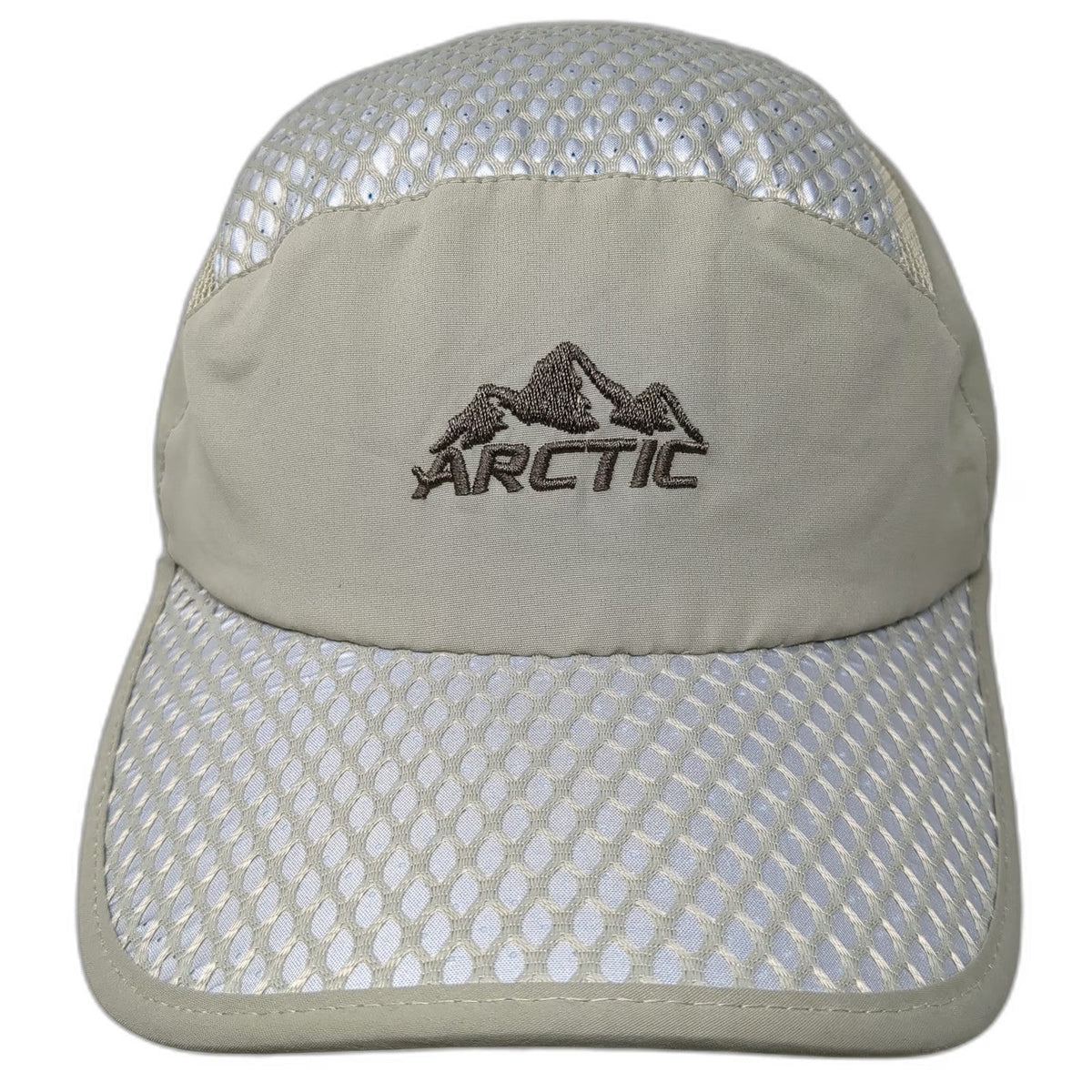 Arctic Hat 5 Panel Beige One Size Cooling Mesh Adjustable Strapback Mountain Hat